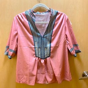 Artificial silk tunic